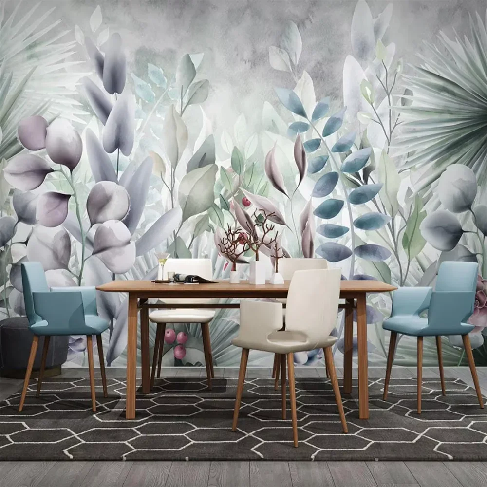 

Настенные панно с американскими акварельными растениями и цветами, пейзажные обои, большие 3D-фрески для гостиной, наклейки на стену над диваном