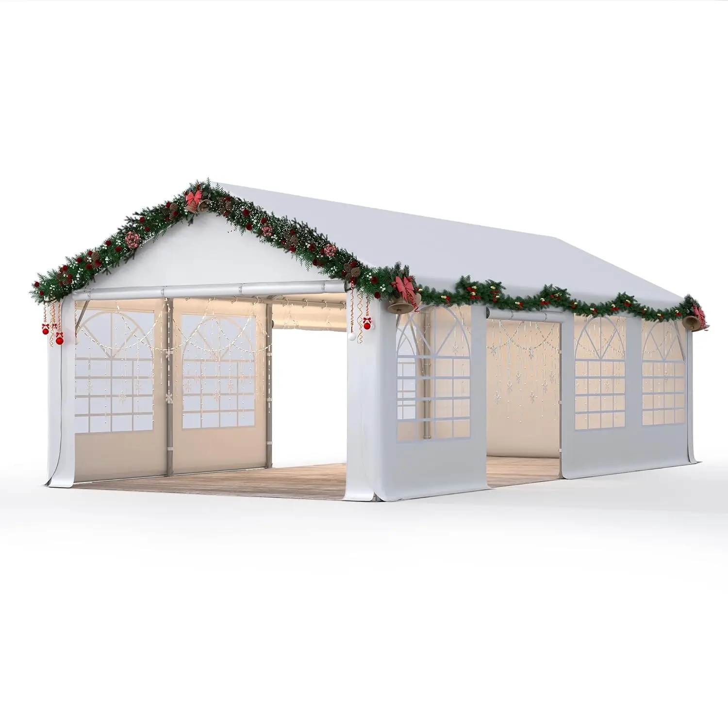 

13' x 26' Canopy Party Tent & Carport - Heavy Duty Outdoor Wedding Gazebo with 4 Sand Bags, Event Shelter Canopy, Customized