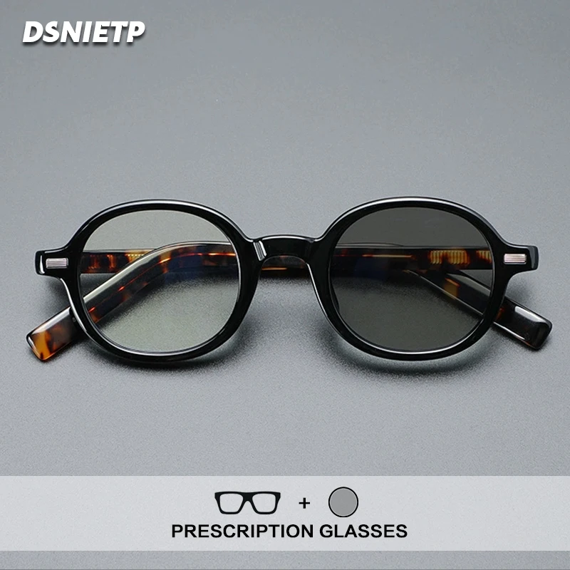 

Dsnietp Tr90 Anti Blue Light Reading Glasses Men Round Photochromic Myopia Prescription Glasses Women Retro Luxury Eyewear