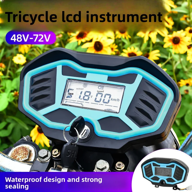 

Electric tricycle battery level display device, digital instrument assembly, 48-72 volt headlight voltage, dashboard