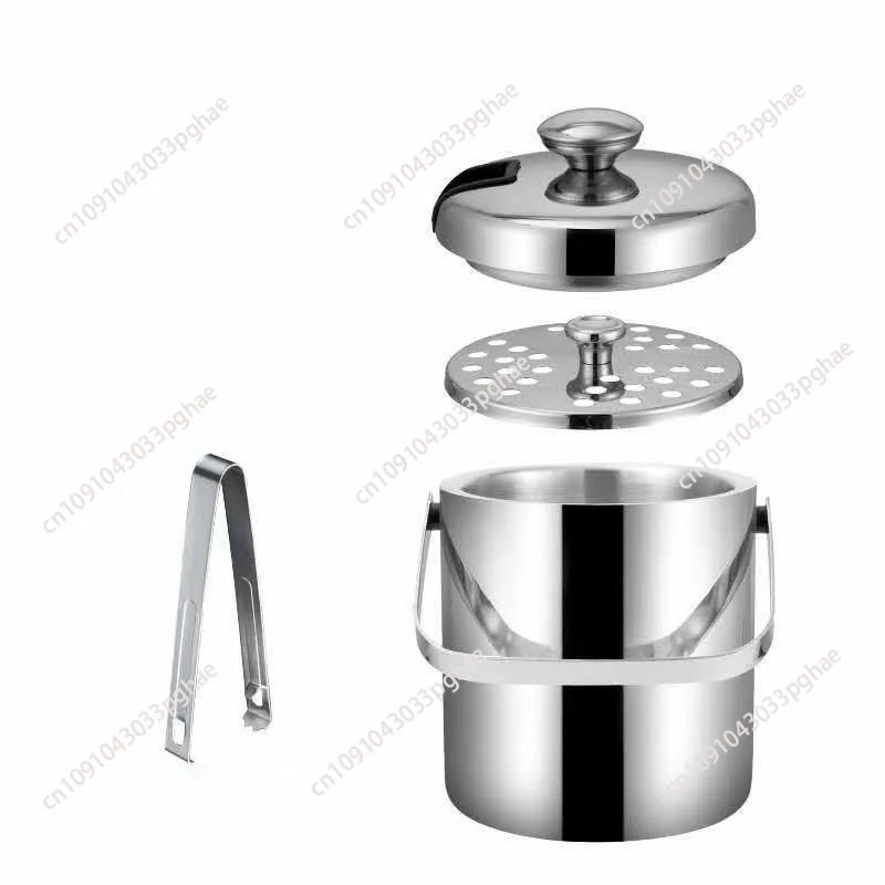 304 stainless steel double-layer ice bucket diagonal beer bucket cup insulation