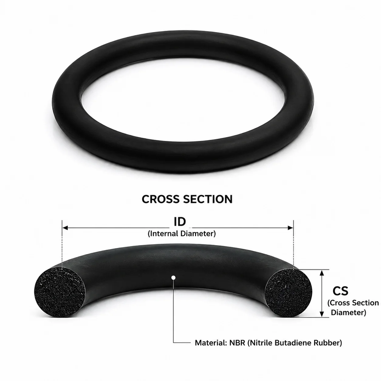 Hydraulic Equipment Universal Waterproof 250 Piece Black Nitrile Rubber O-ring Kit CS1/1.5mm Outer Diameter 4-10mm