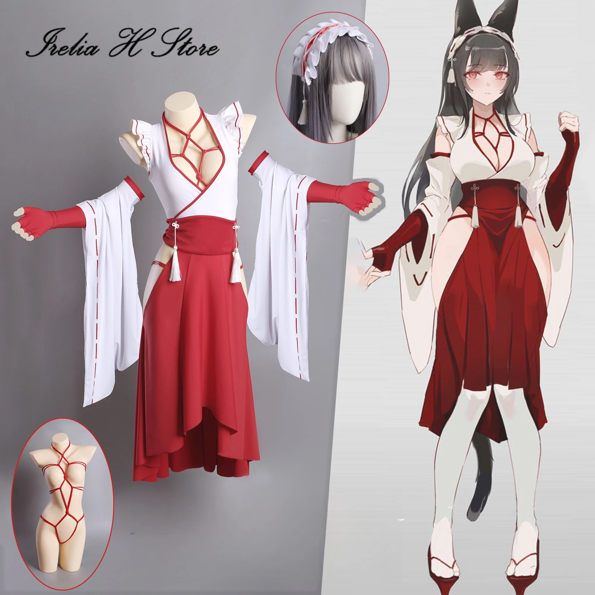 

Irelia H Store Anime Bound Maid Dress Cosplay Costume Witch Sexy lingeries Private Photo Shoot Halloweem Costumes