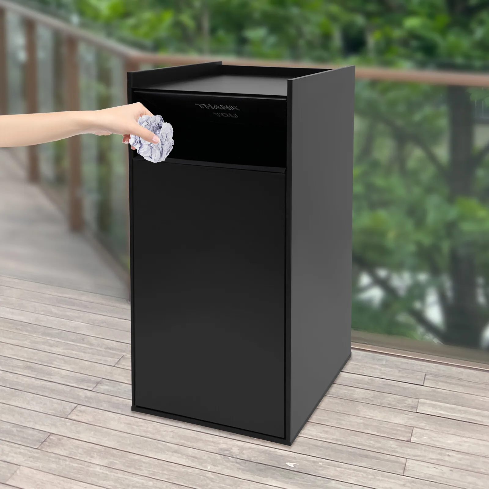 

Eco-Friendly Commercial Trash Can 30L 110LBS Capacity Modern Design for Public Spaces High Traffic Areas
