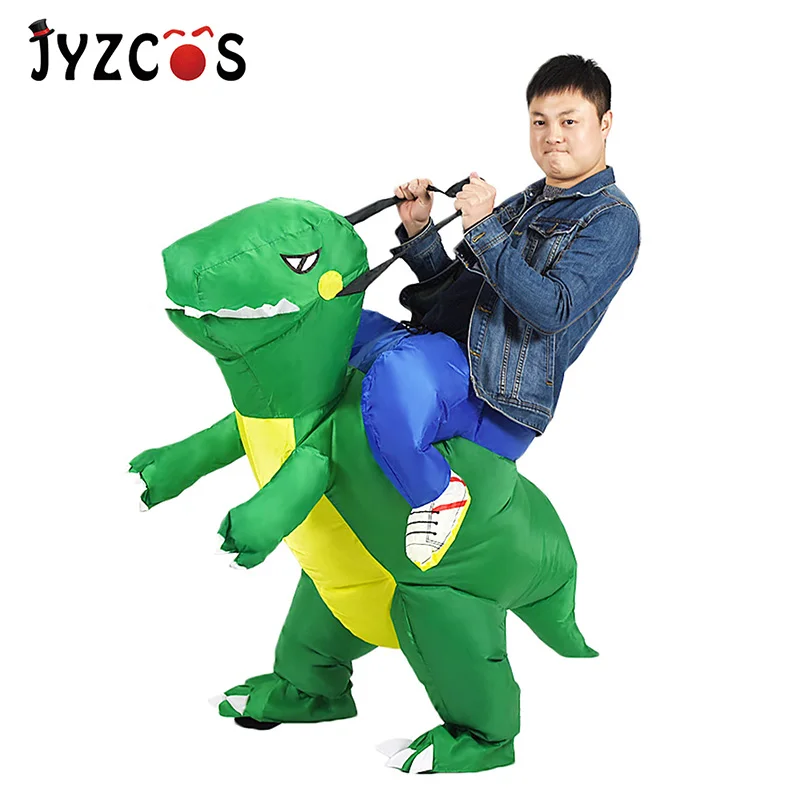 JYZCOS Inflatable Dinosaur Costume Riding Dinosaur Halloween Cosplay Costumes for Kids Adult Party Fancy Dress Men Women Clothes