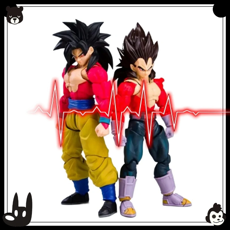 Dragon Ball Anime 15cm Goku Vegeta Articulated Figure Replaceable Head Hand Parts Model Toy Gift
