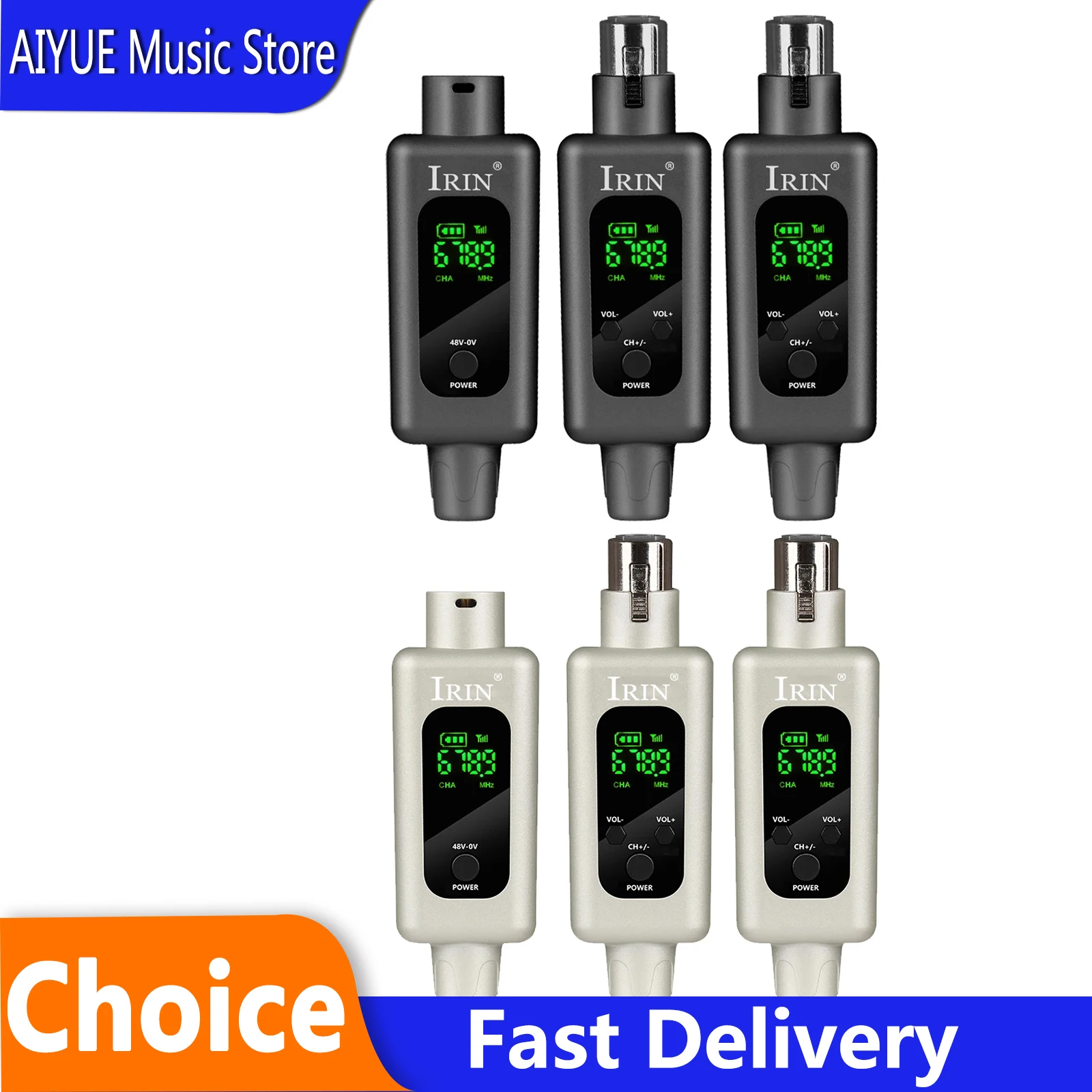 

IRIN UHF Wireless Microphone Transmitter&Receiver WX70 Microphone Converter For Guitar Bass Keyboard Wireless XLR Adapter System