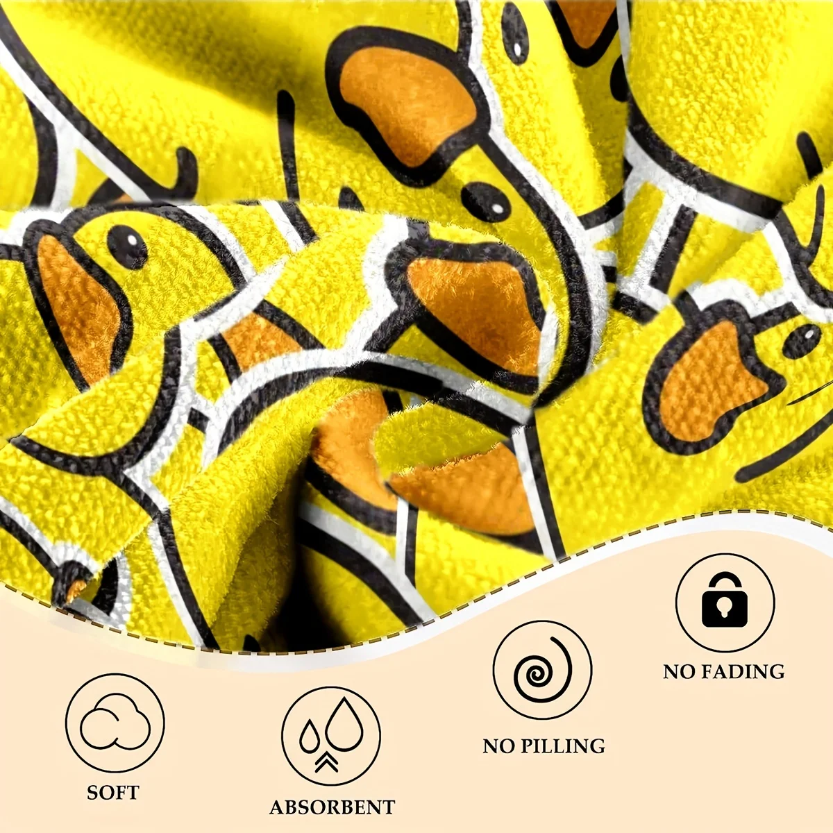 Extra large quick-drying microfiber beach towel with chic duck design - super absorbent, lightweight and stylish