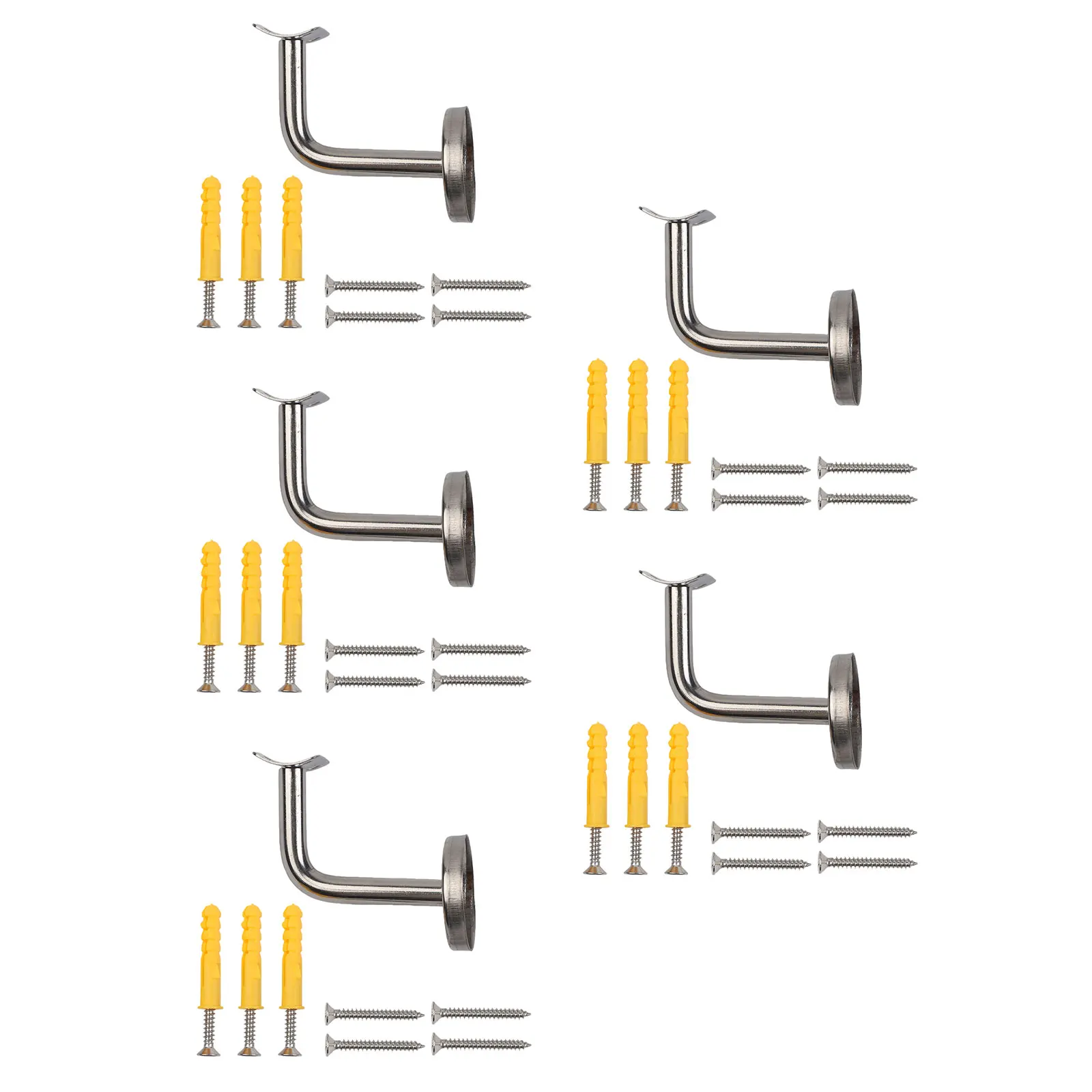 5set Stainless Steel Stair Railing Wall Support With Screw Accessories Solid PVC Household Furniture Fixture Handrail Bracket