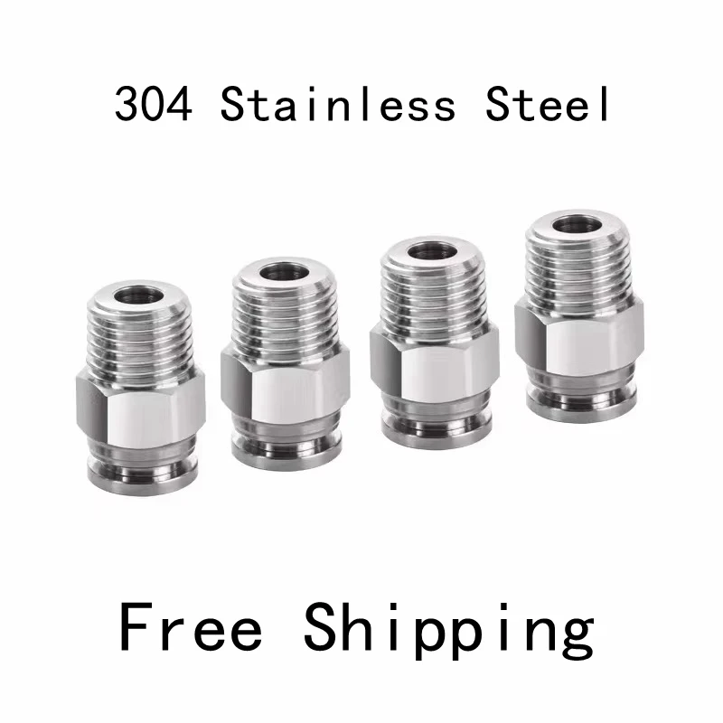 PC 304 Stainless Steel External Thread Pneumatic Quick Coupling 1/8
