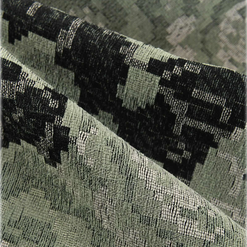 Luxury Green Modern Yarn-dyed Jacquard Technology Thick Shading Curtains for Living Room Bedroom Kitchen High-end Custom Curtain