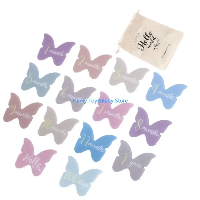 

C90B Baby Month Month Cards Cloud/Butterfly Desigedn Photography Props для младенцев