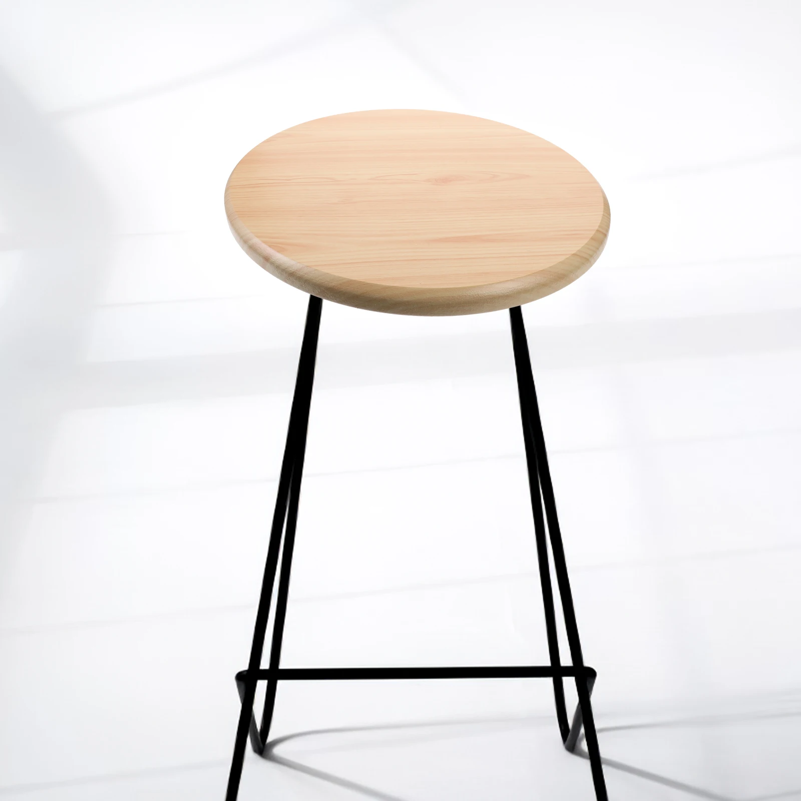 

Wood Grain Stool Surface Round Chair Replacement Seat Part Wooden Cushion Cover Office