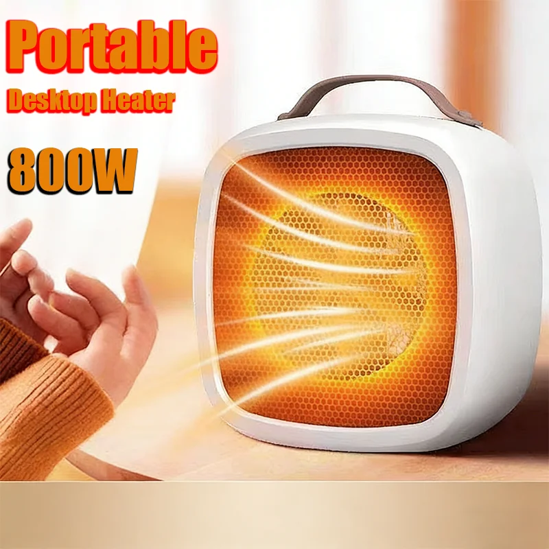 

Мини-портативные обогреватели, настольные бесшумные, быстрый нагрев, теплый вентилятор, 800 Вт, PTC-керамические обогреватели теплого воздуха для внутреннего офиса, зимы