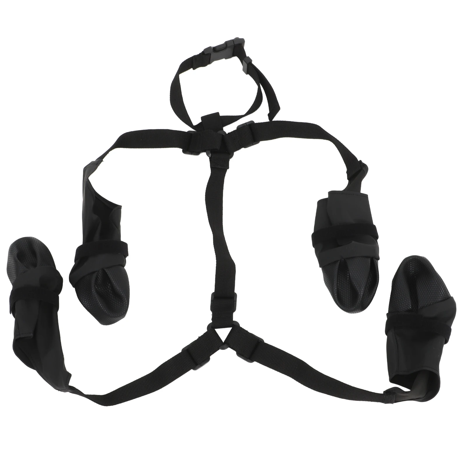 

Pet Anti-slip Rain Boots Auxiliary Strap Dog Anti-dirty Black Adjustable Booties