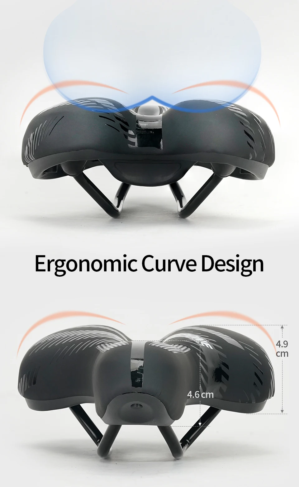STEPONE Bike Saddle Mountain MTB Road Cycling Cushion Seat Exercise Soft Silicone Gel Shockproof Comfortable Hollow Saddle