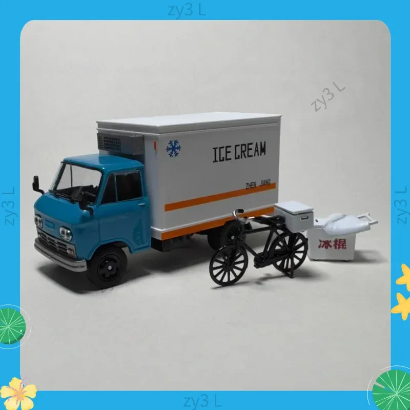 2025 Xcartoys 1/64 스케일 Zj130 라이트 냉장 트럭 아이스크림 밴 합금 다이캐스트 자동차 모델 수집가를위한 소형 장난감