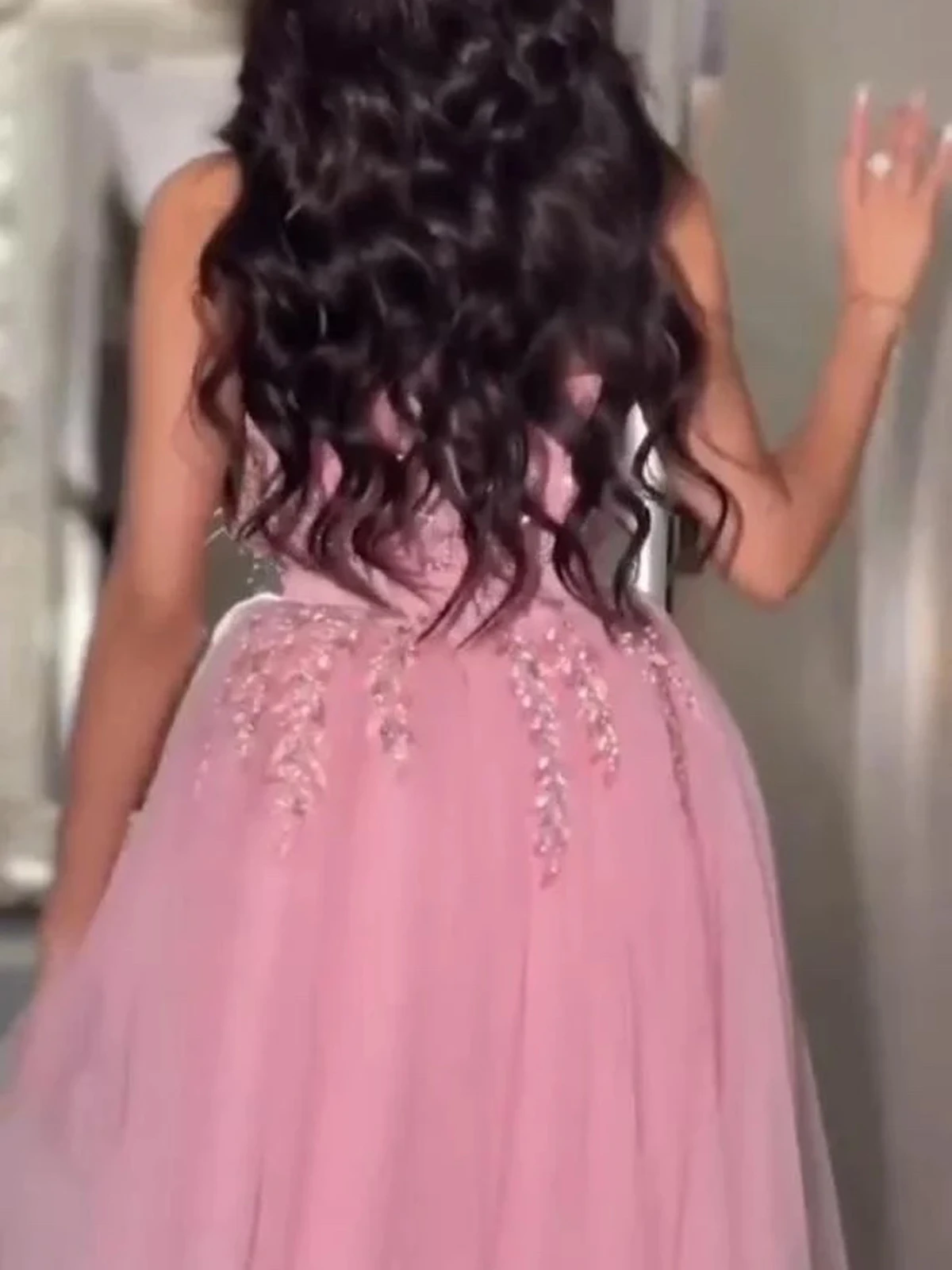 Vestidos de fiesta de color rosa árabe de Dubái personalizados, vestidos de noche sin tirantes con cuentas de tul, vestidos formales largos sin espalda, vestidos elegantes