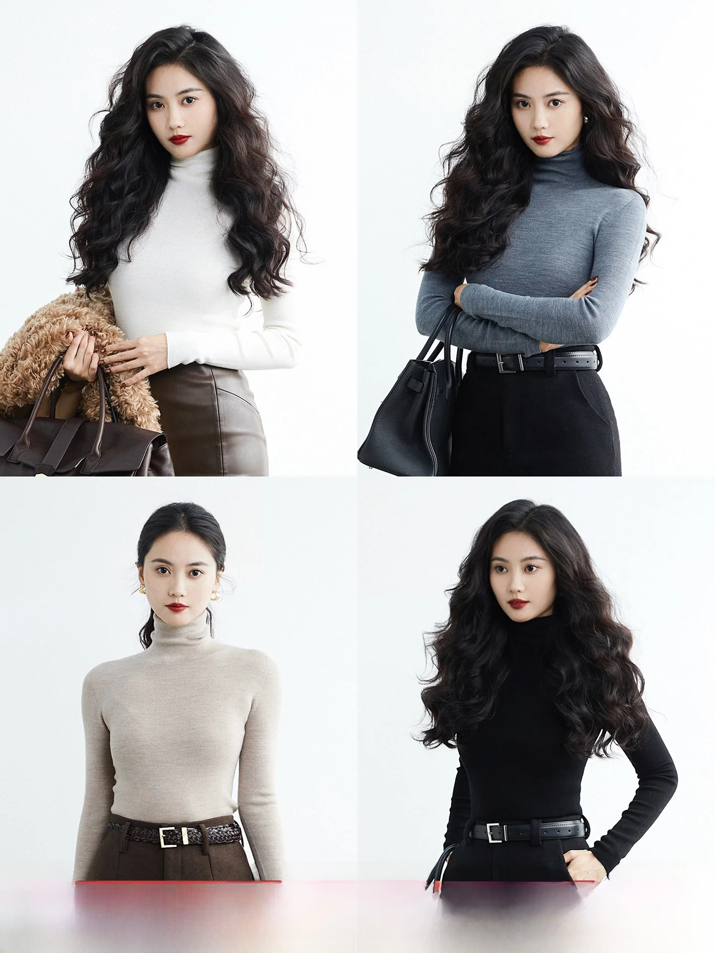 

TAIYANG OFFICE Sl One-Piece Full Wool High Collar Women's Winter Slim Fit Long Sve Base irt Faionable Knitted Top