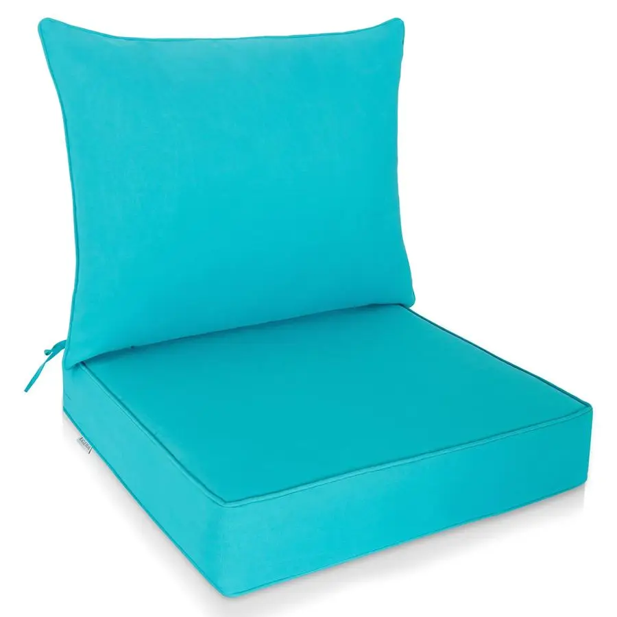 

Outdoor Deep Seat Patio Seat Cushion Set, 25 x 25 x 5 inch, 2Piece Back Chair Cushion, Set of 1, Blue