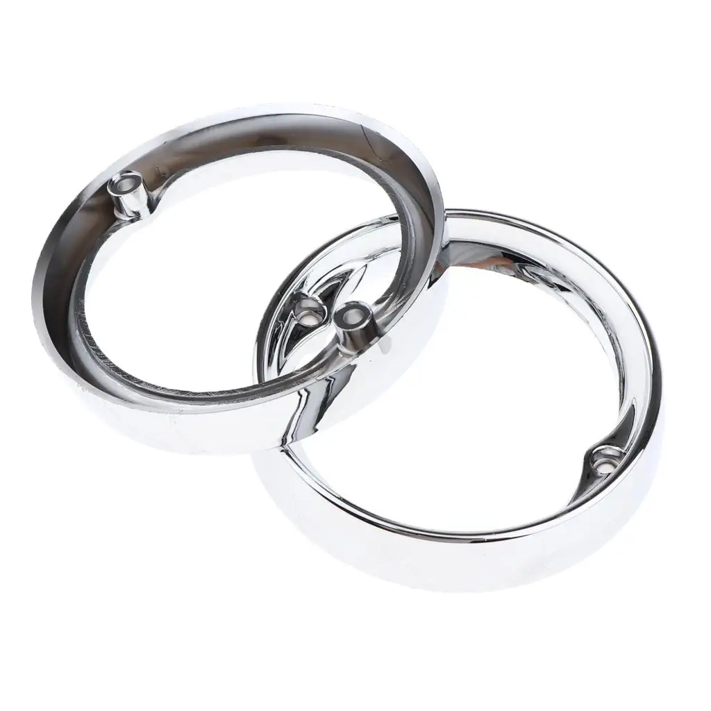 Motorcycle Deep Dish Turn Signal Bezels Silver Accessory Kit for Universal Custom Chopper Modification