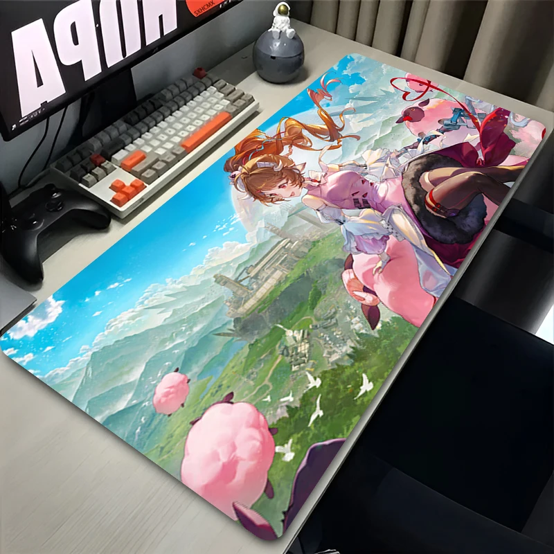 Ardelia Mauspad Arknights Endfield Gaming-Mauspad, großes Mauspad, Gamer XXL-Mauspad, Gummiteppich, Anime-Mädchen, PC-Schreibtischunterlage
