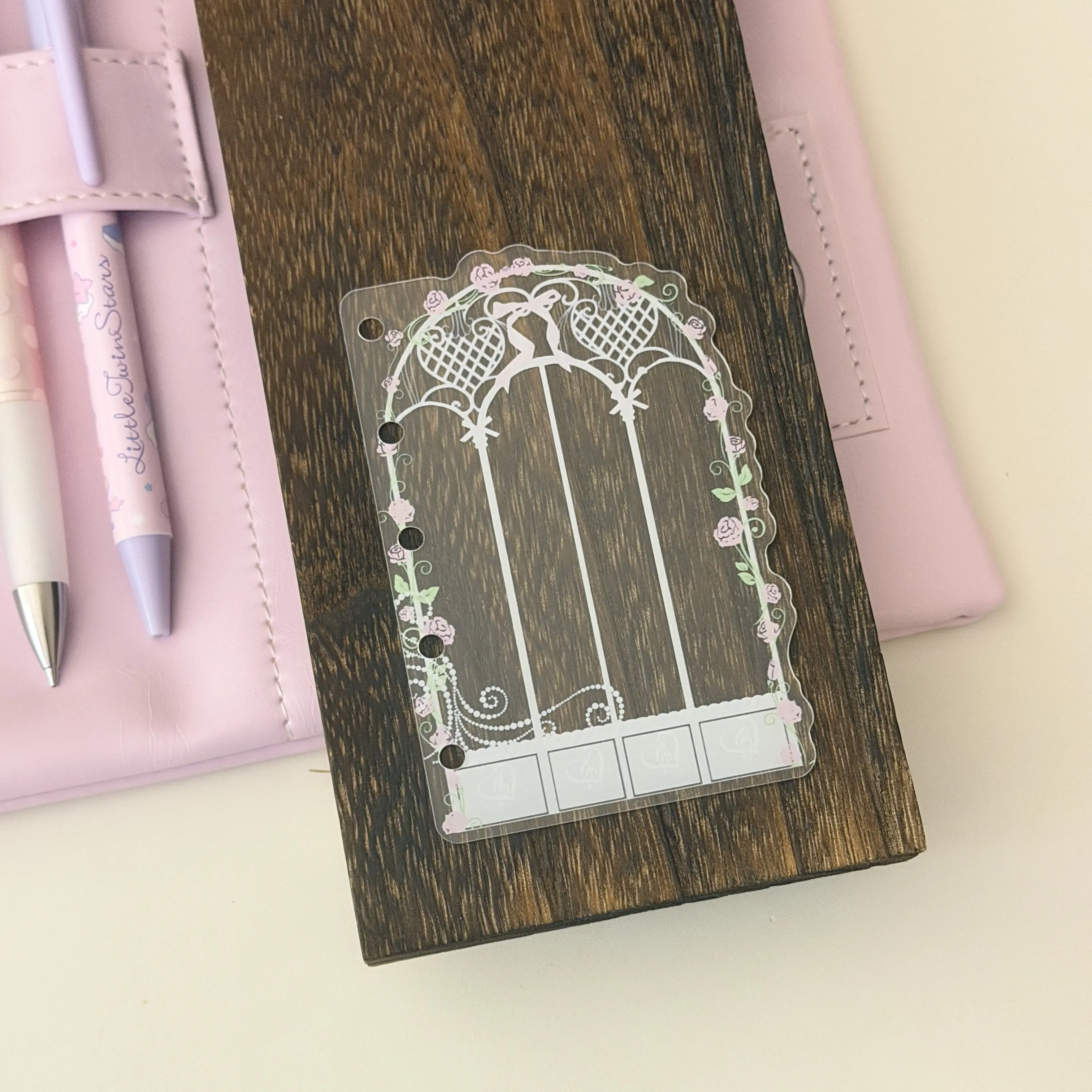 Rose Flower Planner Dividers A7 M5 Size Pretty PVC Index Tabs for Ring Binders Sweet Aesthetic Journal Accessories for Girls - view 4