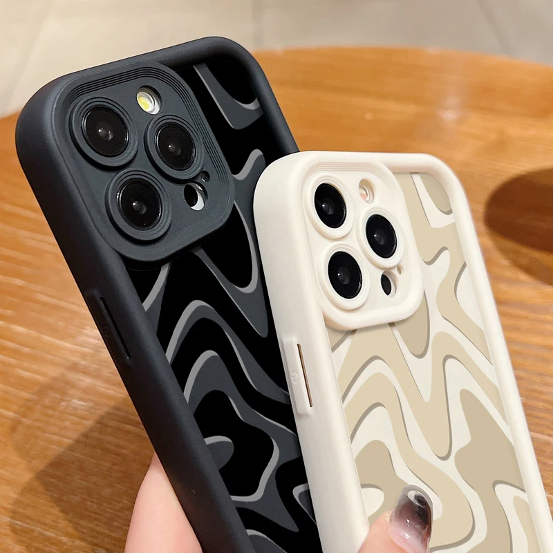 줄무늬 패턴 실리콘 폰 케이스 아이폰 17 에어 17 16 15 14 프로 맥스 15 플러스 13 12 프로 11 16e 캔디 컬러 충격 방지 커버