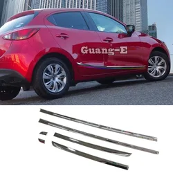 For Mazda 2 Demio 2015 2016 2017 2018 2019 2020 Styling Cover Detector Stainless Steel Side Door Body Trim Stick Strip Molding