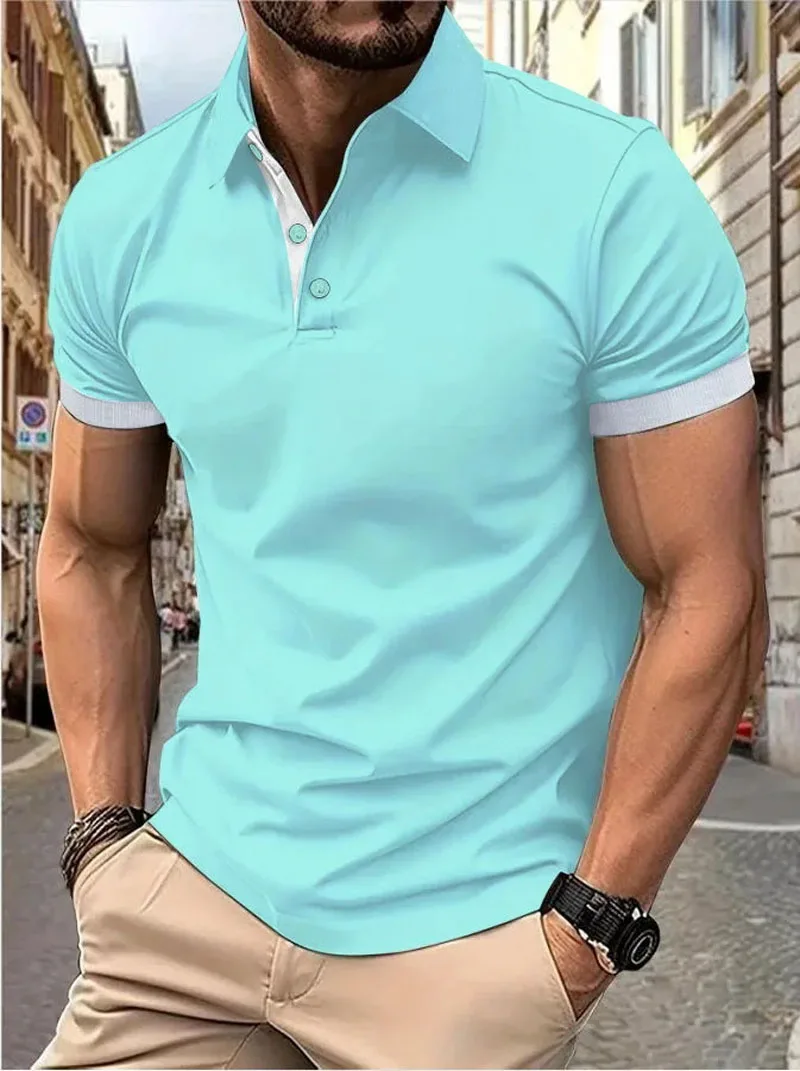 Polo t shirts men short sleeve t-shirt fitness summer clothes men\'s candy color tshirt streetwear slim tops tees Size 8XL MY1155