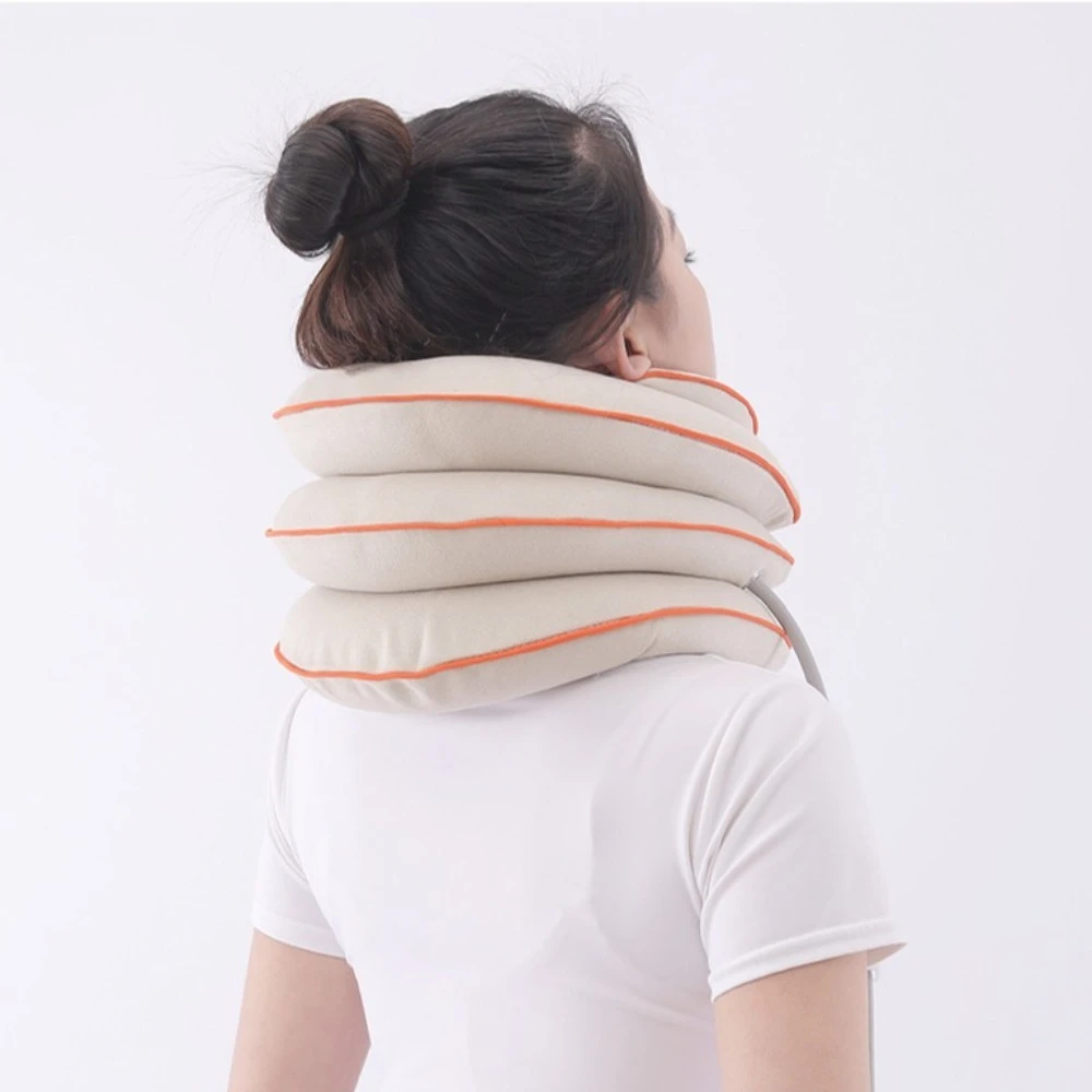 Air Inflatable Cervical Traction Device Orthopedics Massage Adjustable Neck Massage Pillow Neck Support 4 Layers Neck Stretcher