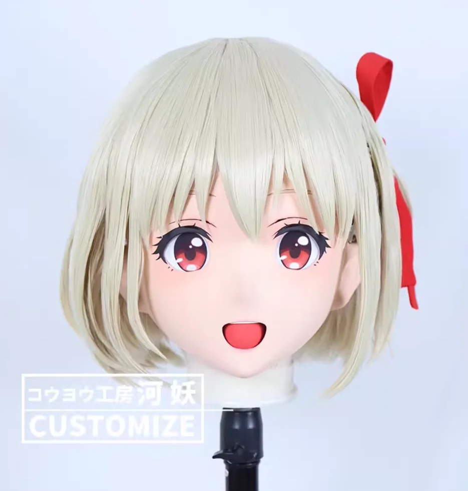 

C-58-74 Customize Full Head Resin Cartoon Cosplay Japanese Character Anime Role Play Crossdress Kigurumi Mask With Back Shell