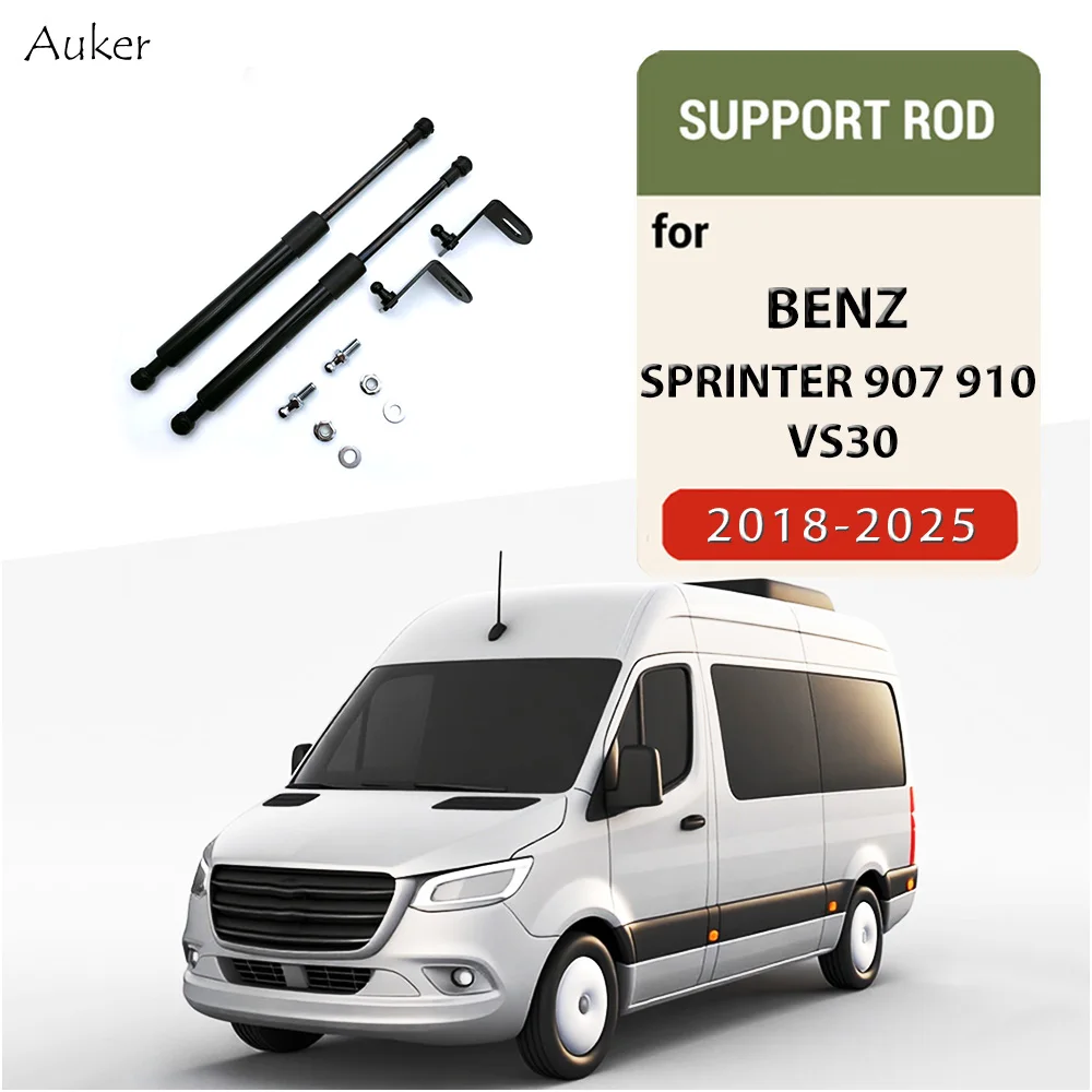 Suporte de elevação para capô de carro, suporte de choque de mola, barra de suporte, haste hidráulica para benz sprinter 907 910 vs30 2018-2025