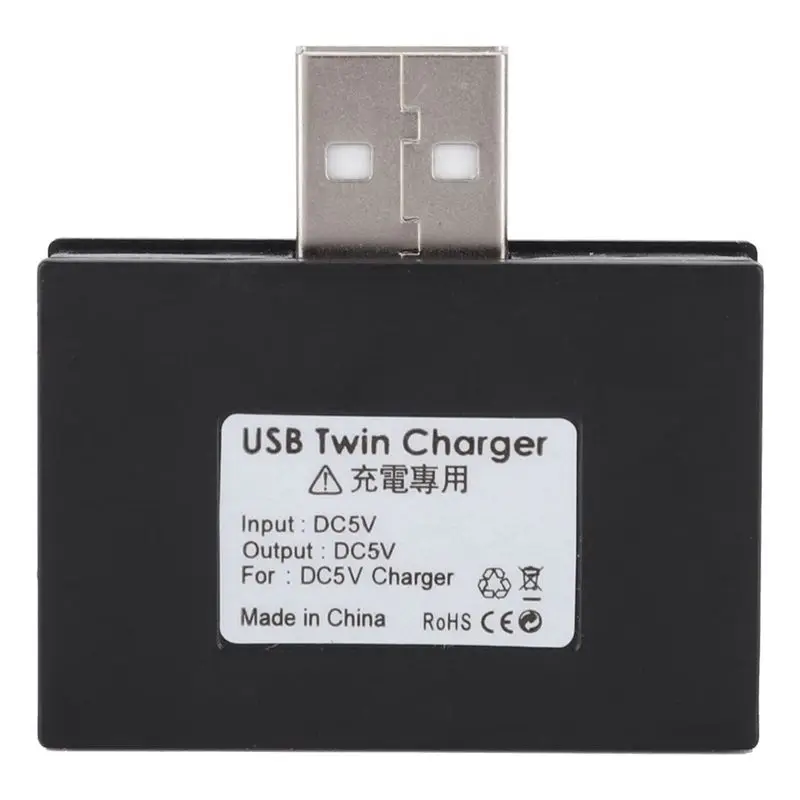 A46U Portable Mini USB Hub To 2 Port Charger Hub Adapter USB Splitter Dual USB Charging Extender for Phone Computer Black