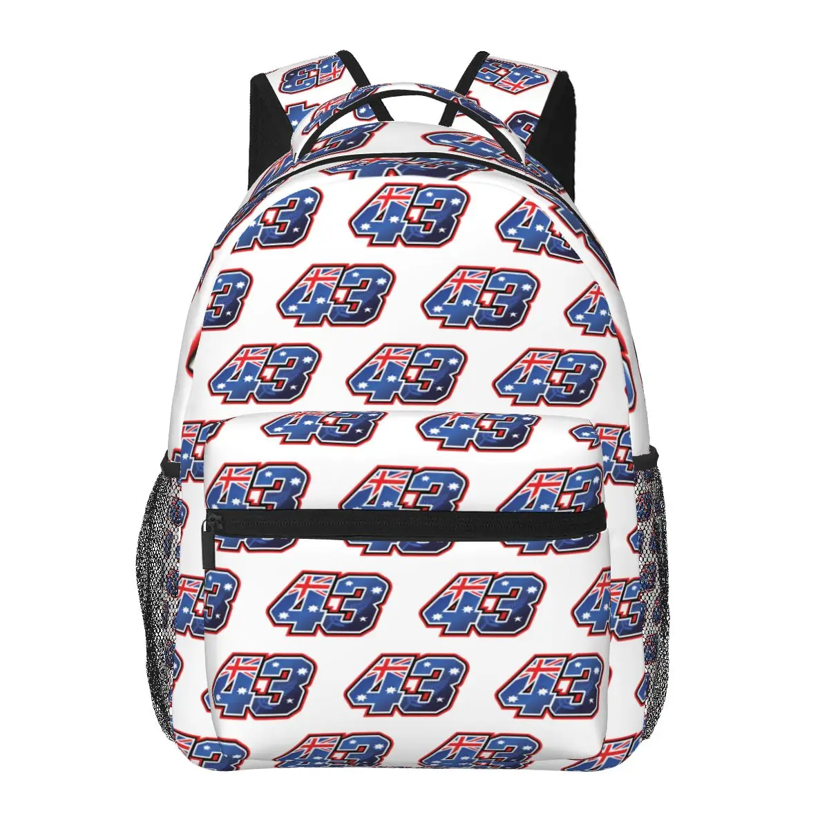 Jack Miller Number 43 Australia Student Backpack School Bag Hiking Travel Daypack for Boys Girls Fashion Bookbag Shoulder Bags