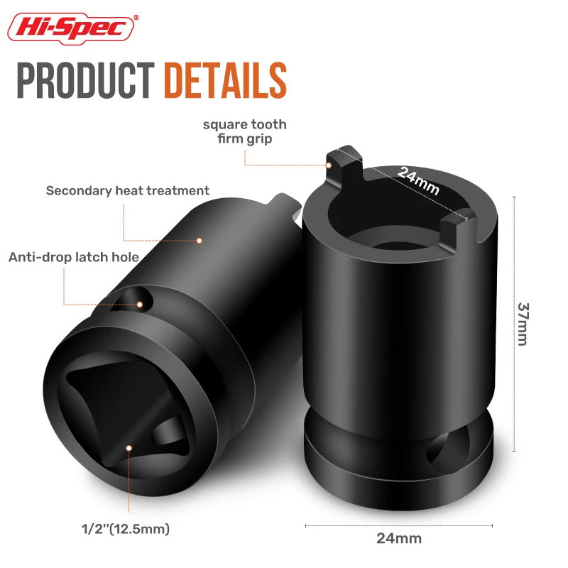 Hi-Spec 1/2/3PC Large Fly Angle Grinder Socket 1/2