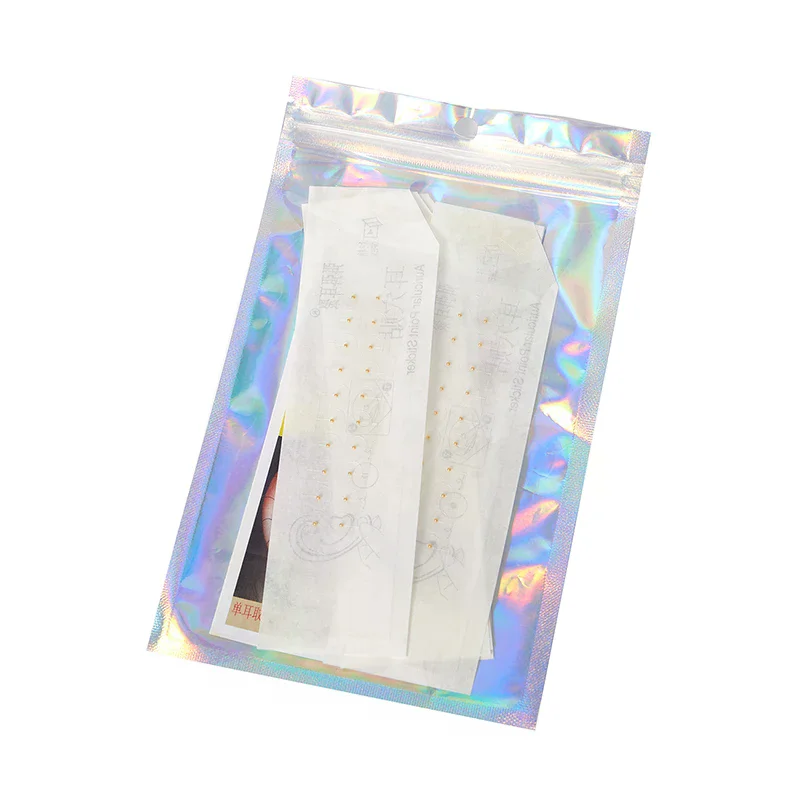 /Kuz/Transparent Ear Point Stickers Ear Pressure Stick Acupuncture Magnetic Beads Auricular Ear Stickers Massage Tool 100/200PCS