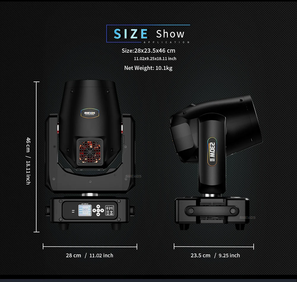 SHEHDS 230W 7R Super Beam Moving Head Blub DMX 512 Bühnenlichteffekt Professionell für Hochzeit DJ Disco Party 16/20CH 1,2 Grad – Detail 4