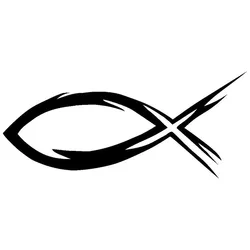 Car Sticker Grunge Jesus Fish Vinyl Decal Car Creative Sticker PVC Waterproof Sunscreen 15CM