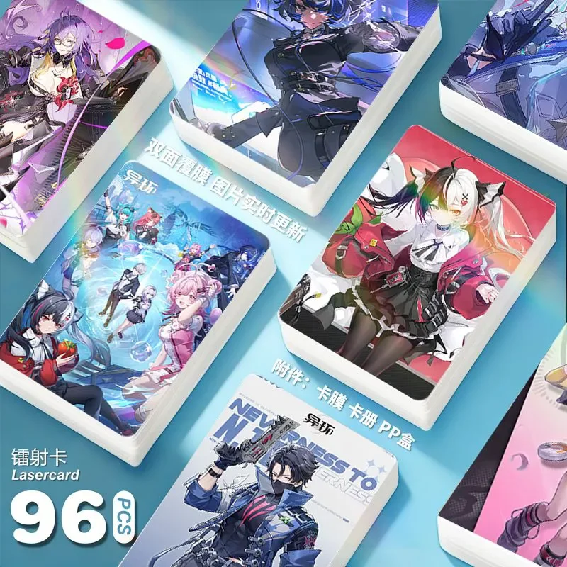 Neverness to Everness Cosplay Anime cartoon figure 96pcs card laser small card set Accessories ornament Halloween gift