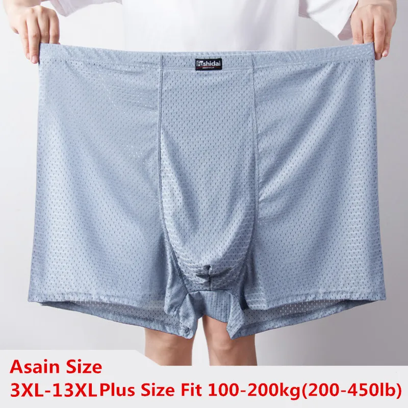 

Plus Big Size Men Underwear Boxer Shorts Mesh Hole Sexy Underpant Boy Undies Knickers Homme Panties 13XL 12XL 11XL 10XL 9XL 8XL