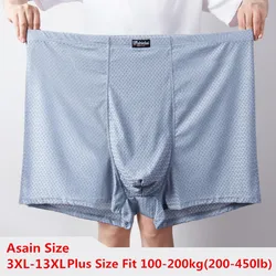 Plus Big Size Men Underwear Boxer Shorts Mesh Hole Sexy Underpant Boy Undies Knickers Homme Panties 13XL 12XL 11XL 10XL 9XL 8XL