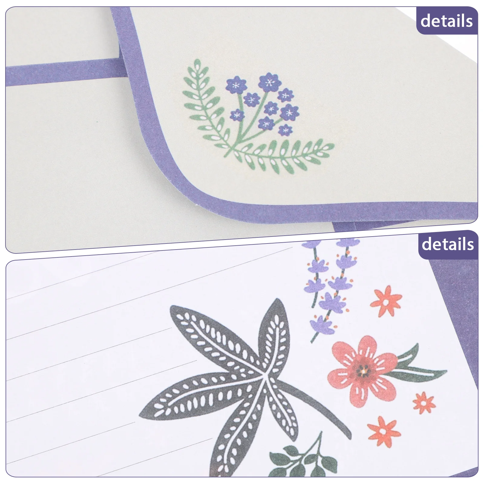 5 Sets Beautiful Floral Stationery Writing Paper Envelop Letter Supply Envelope Practical Stationary Papers