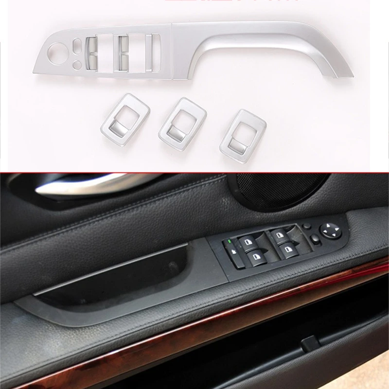 Door Window Lift Switch Button Frame Cover Trim Fit For-BMW 3 Series E90 Sedan 2005-2007 2008 2009 2010 2011 2012