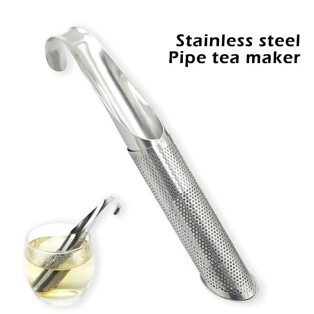 Stainless Steel Tea Strainer Fine Mesh Infuser Pipe Handle Interval Hanging Steeper Diffuser Tea Tea With Hook Filter O6C7