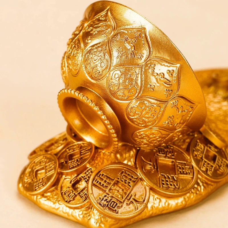 Shaanxi History Museum Cultural Creative Gold Bowl Lying Screen Phone Stand Ornament Gift for Birthday Souvenir