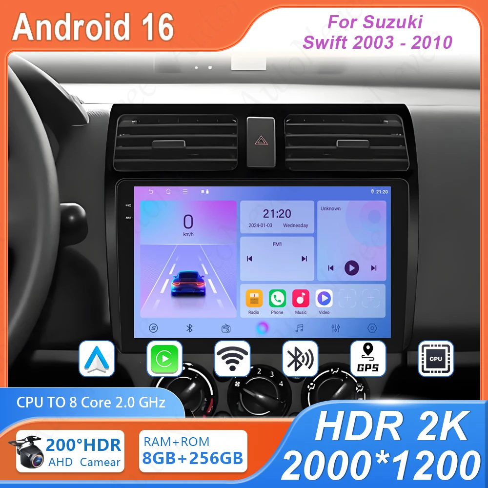 

Android Head Unit For Suzuki Swift 2003 - 2010 Multimedia Player 4G Wifi BT Car Dvd Auto Dash Cam GPS High-performance No 2din