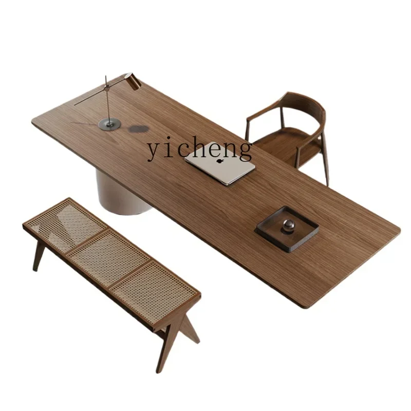 Solid Wood Living Room Large Long Desk Home Study Computer Desk Creative Large Board Table Workbench