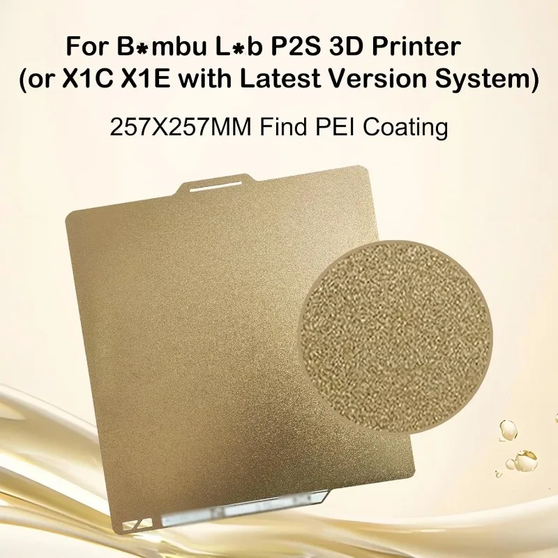 

257×257mm Double Sided Textured PEI Steel Bed Plate for Bambu Lab X1 P1P P1S Removable 3D Printer Replacement Parts