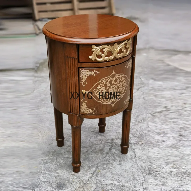 Round Table round Tea Table Golden Relief Sofa Edge Desk Lamp Table Jardiniere Floor Standing Storage Cabinet